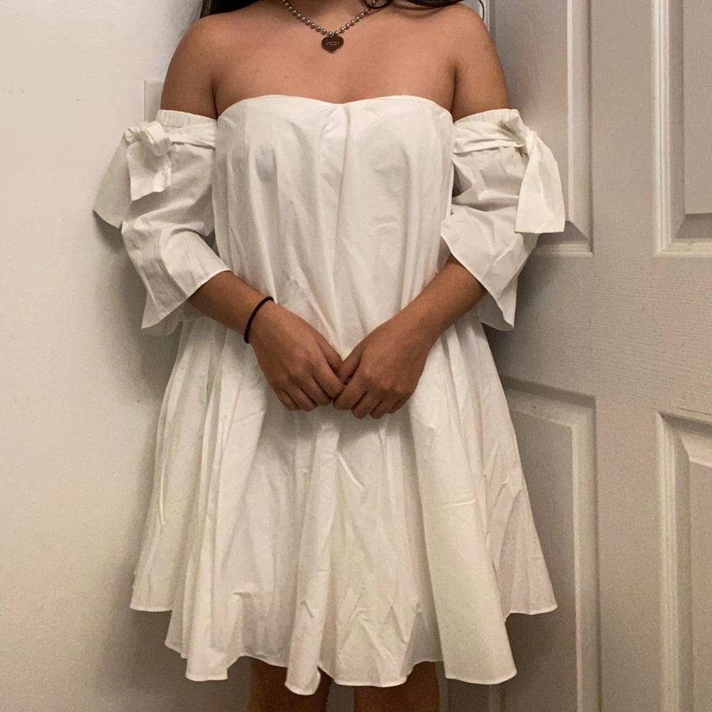 SOLD zara white off shoulder dress